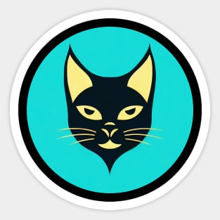 Abstract black cat Sticker